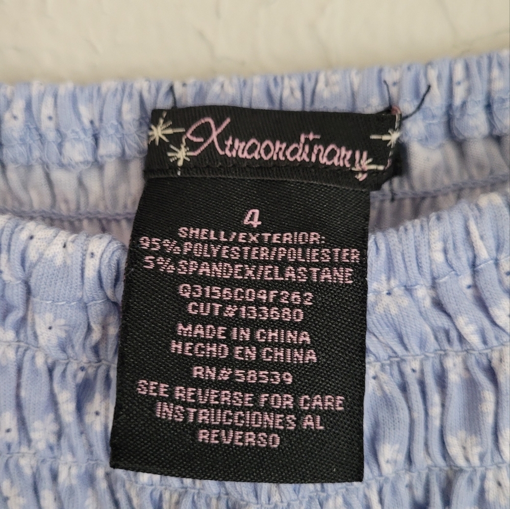 Xtraordinary Shirred Toddler Shirt. Light Blue. - Picture 3 of 4
